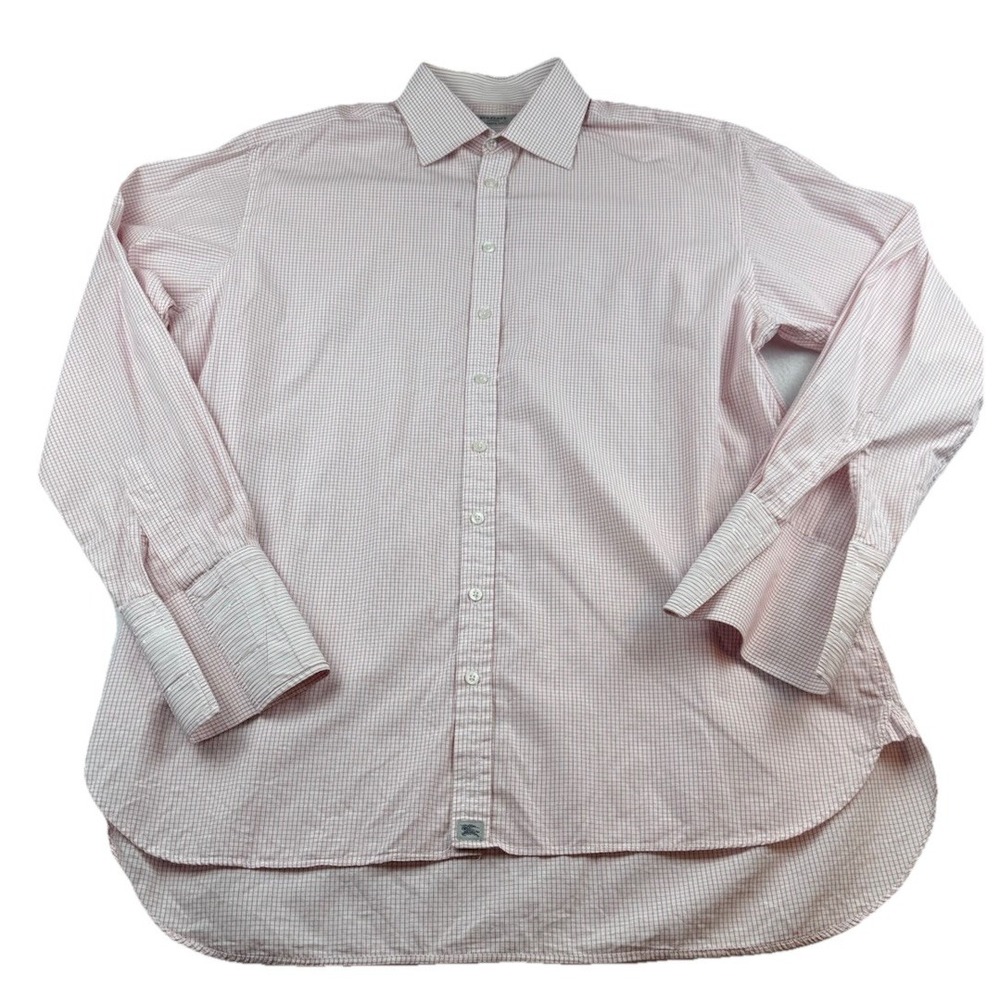 Burberry London Men's 17.5 - 44  Check Plaid Button Up Classic Designer Shirt